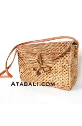 Ata rectangle bag with ribbon clip and lining